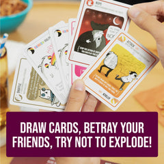 Exploding Kittens defuse card detail from the deck highlighting its life-saving benefit