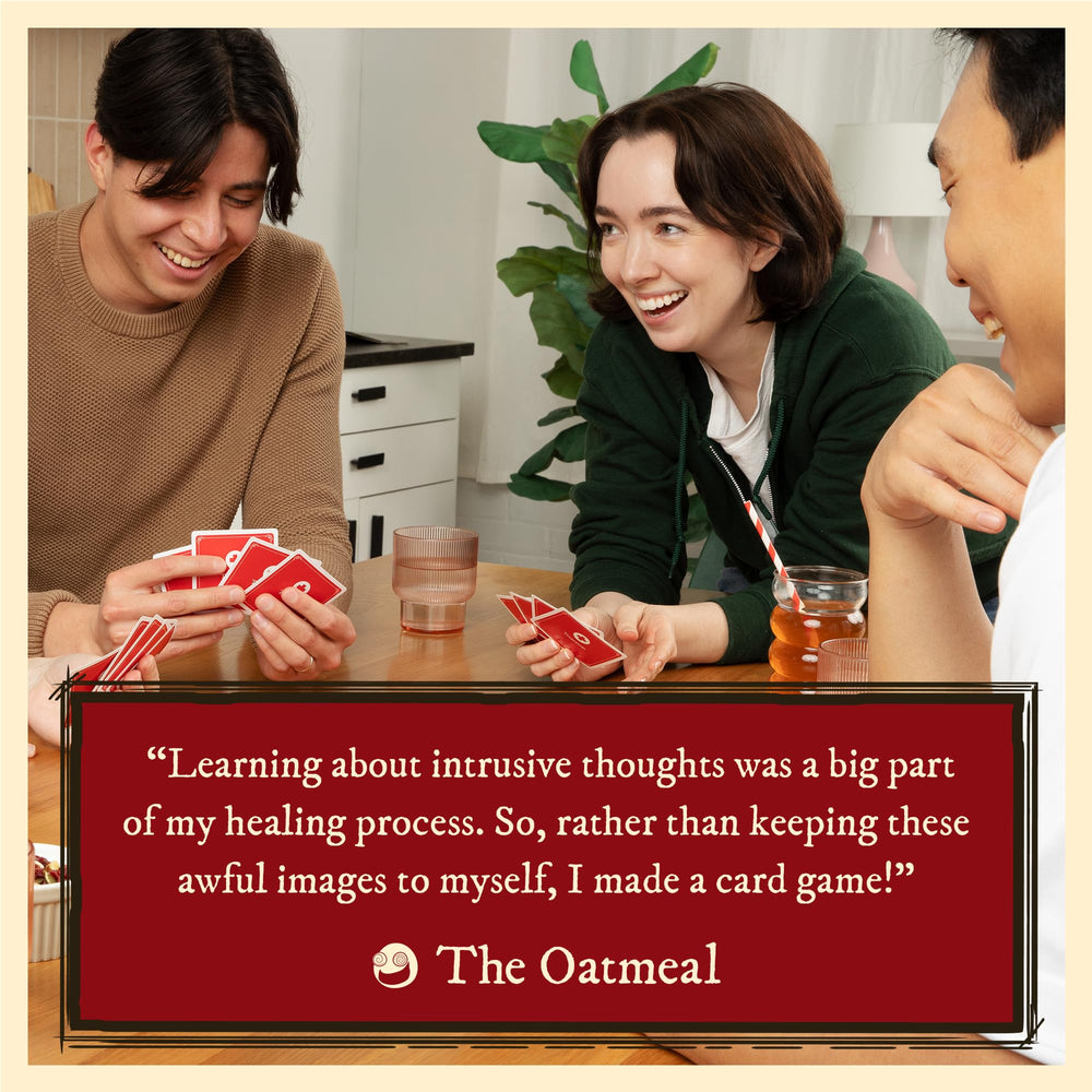 Exploding Kittens packaging back showing features and recommended player ages
