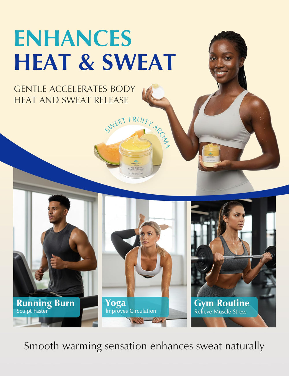 EXPRESSIONS WELLNESS rinsing skin after workout for refreshed feeling