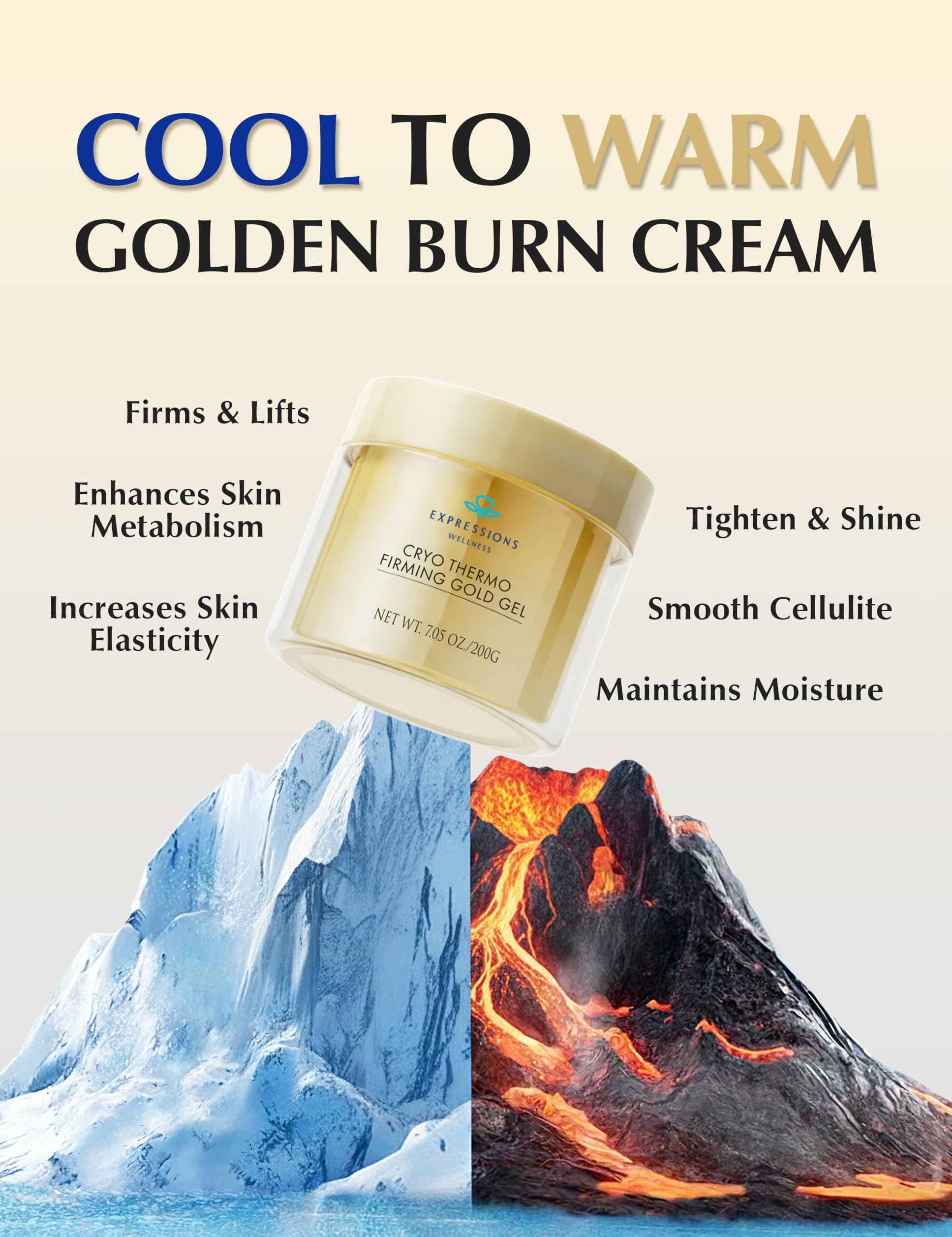 EXPRESSIONS WELLNESS close-up gel texture with gold particles for radiance