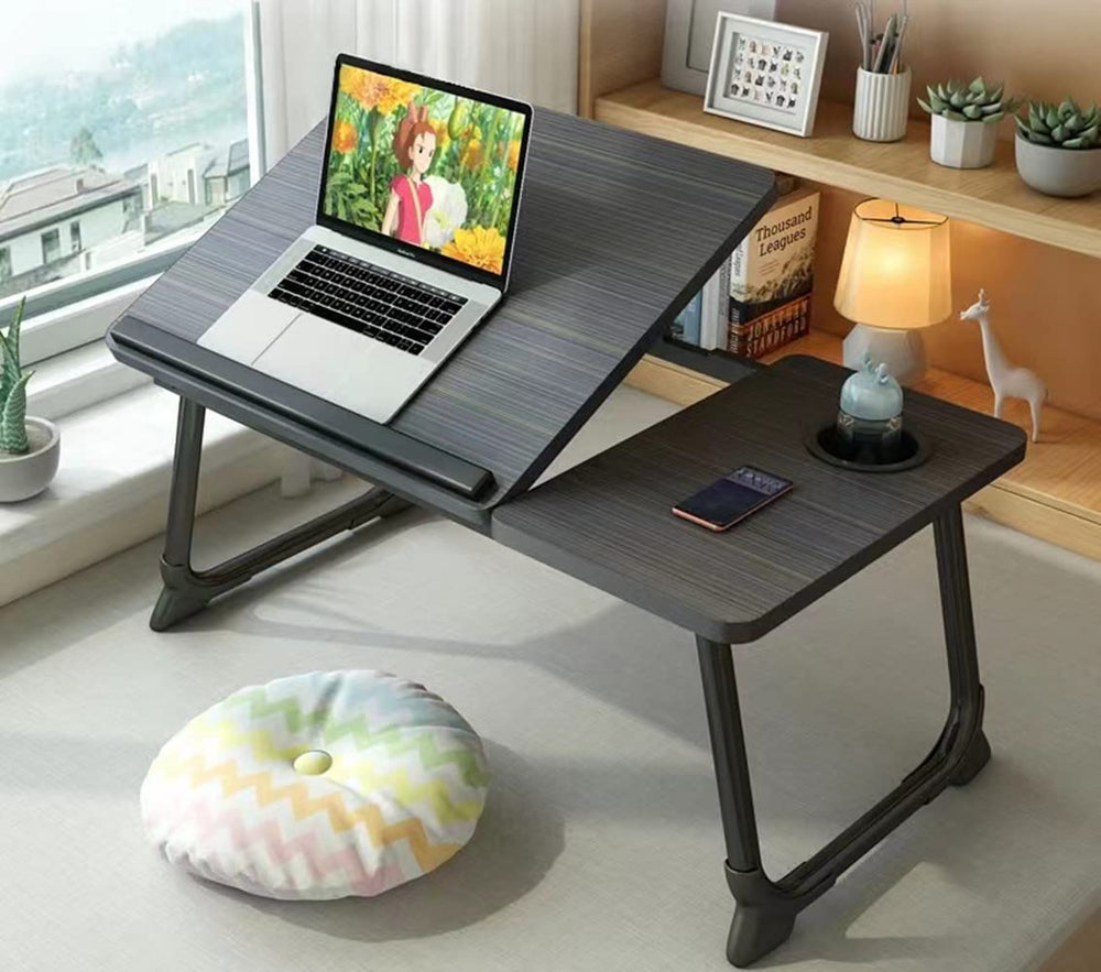 EYdoter front view of folded lap desk showing compact portability and easy storage benefit