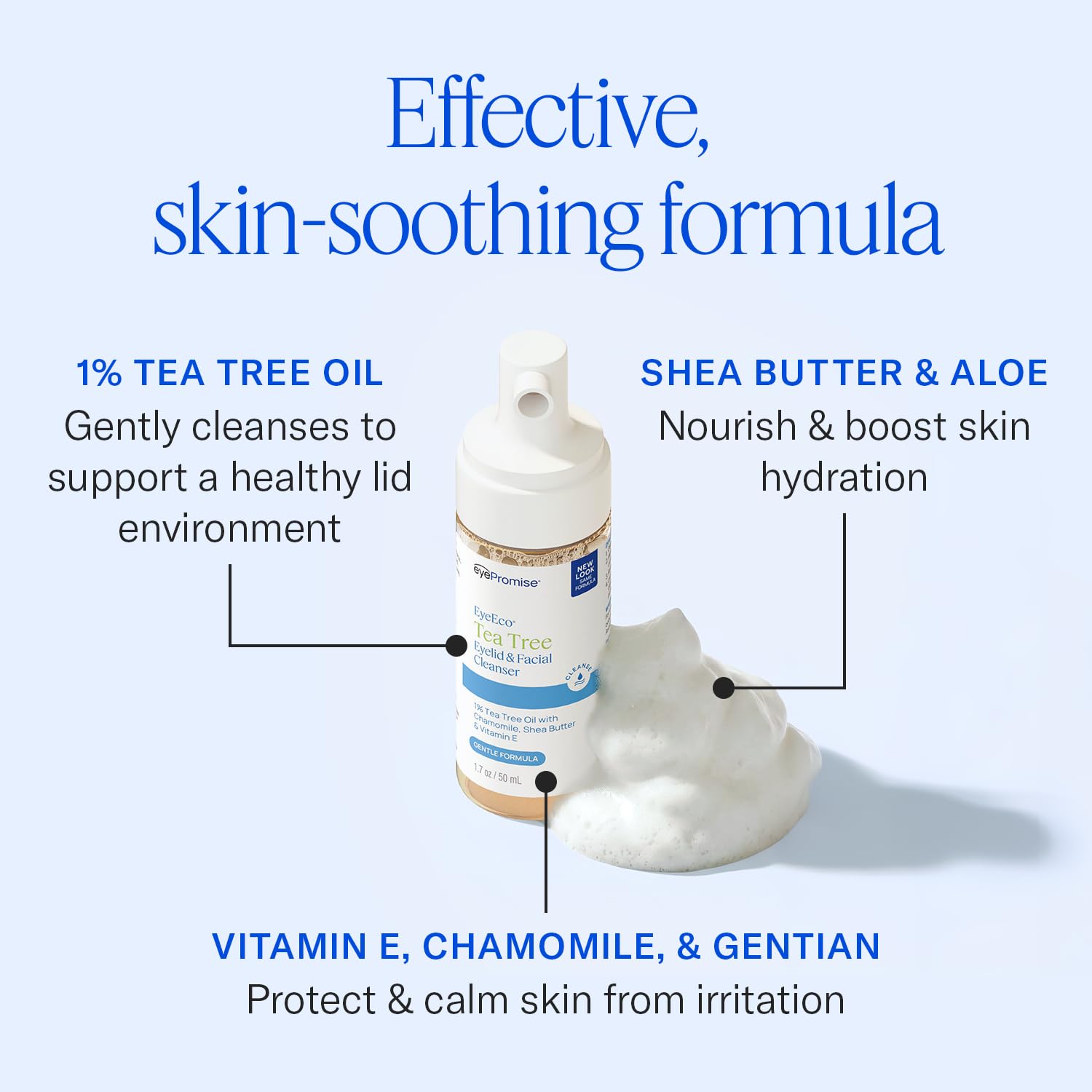 EYEECO demonstrating eyelid cleanse showing gentle application benefit