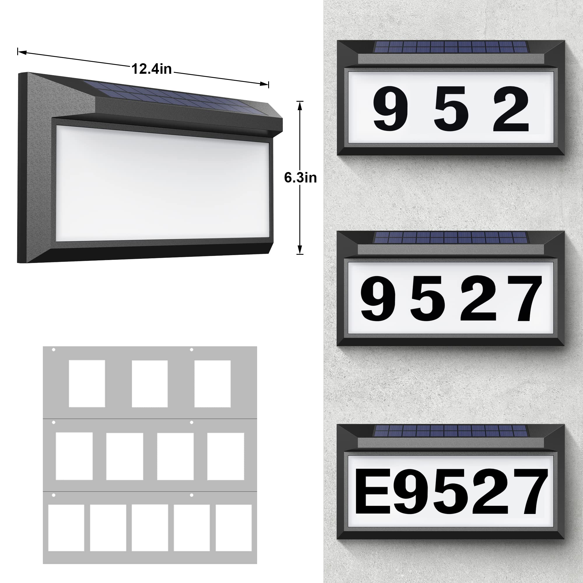 Eyrosa nighttime illumination showing bright numbers for improved curb identification