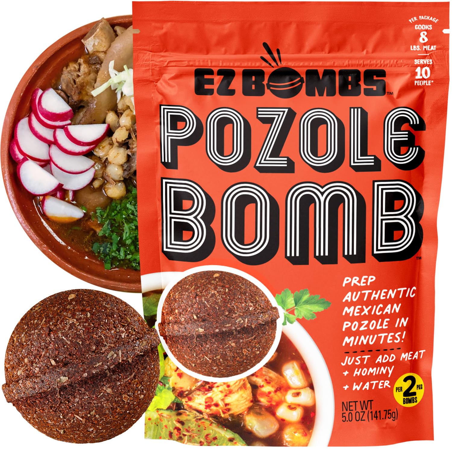EZ Bombs front packaging showing product and authentic flavor benefit