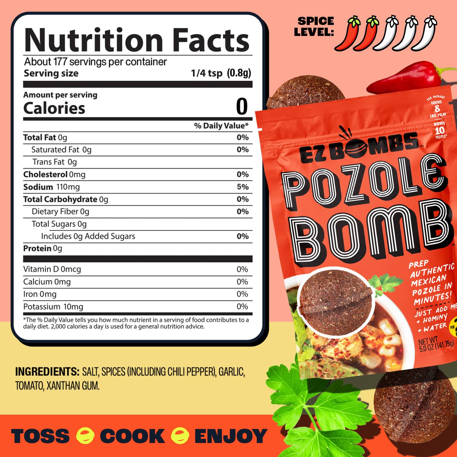 EZ Bombs toppings arranged to demonstrate customization and freshness benefit