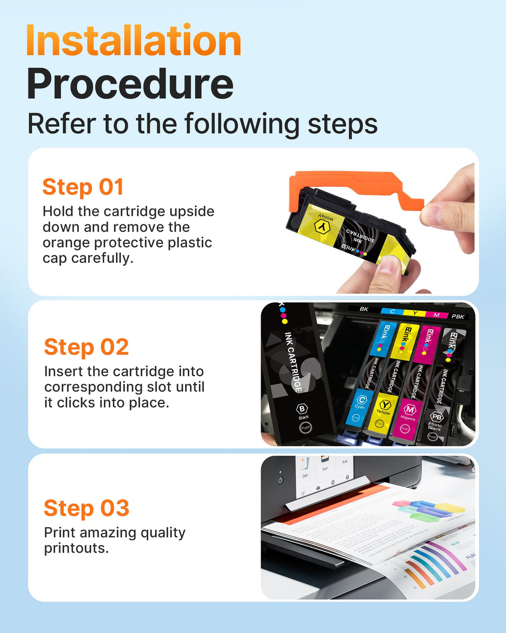 E-Z Ink cartridge beside ruler showing compact size and easy storage benefit
