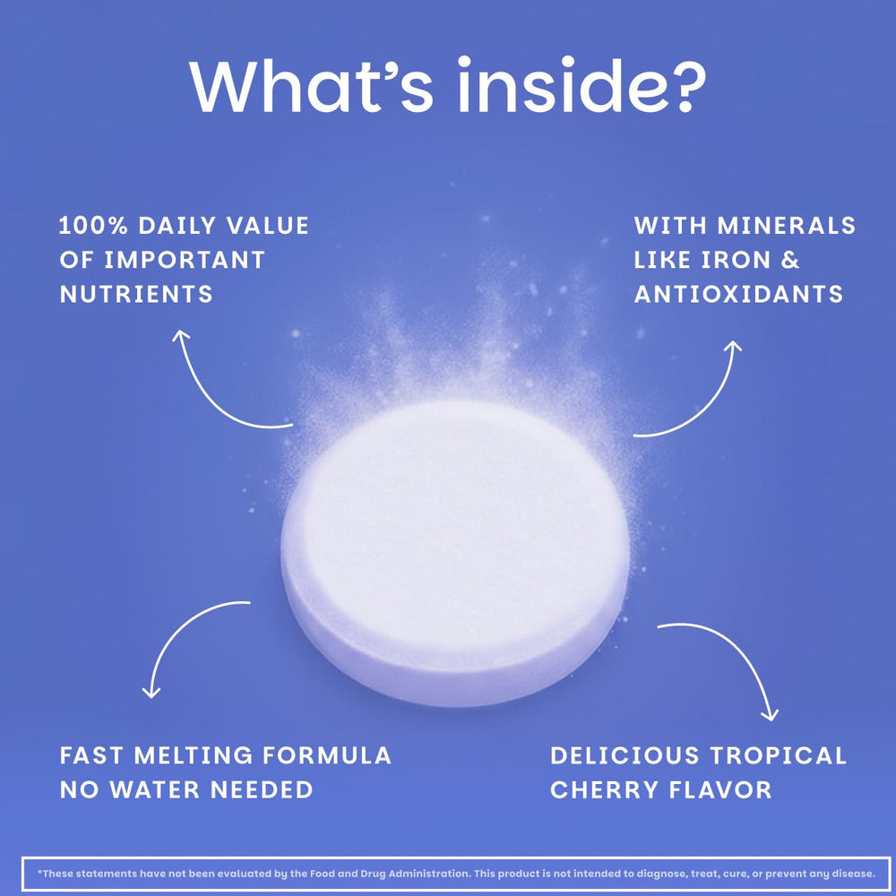 EZ Melts open tin with tablets visible for portable daily dosing