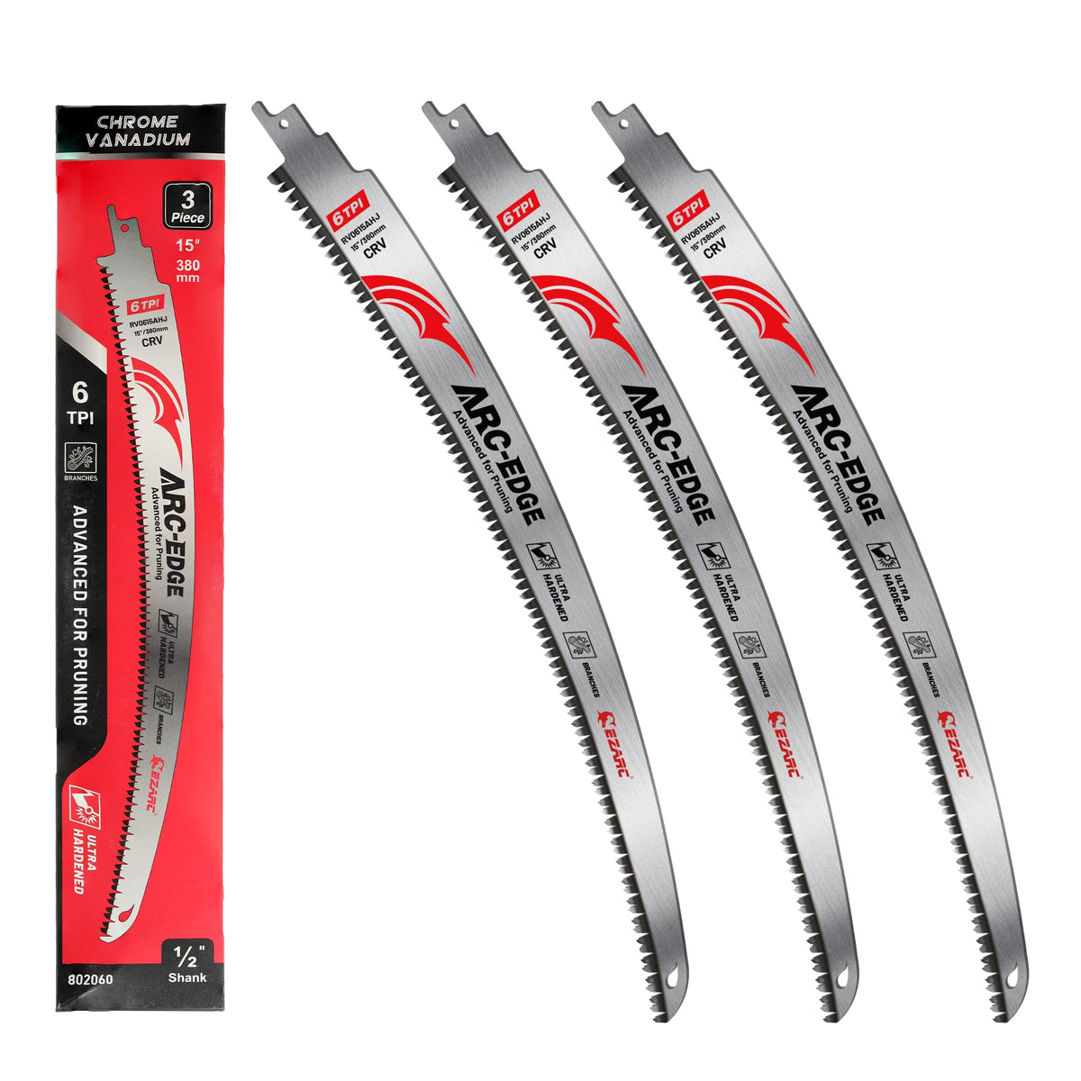 EZARC front view of 15-inch blade pack showing product and quantity benefit
