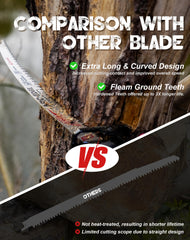 EZARC blade cutting a large limb showing cleaner, quicker pruning benefit