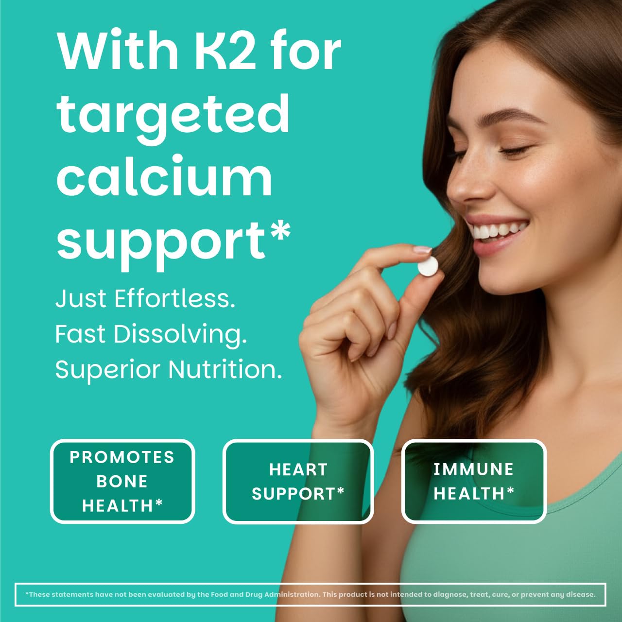 EZ Melts close-up of dissolvable tablet texture and smooth finish