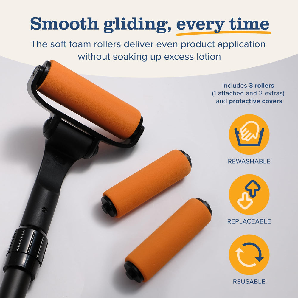 EZPIK in use applying lotion to back for independent skincare