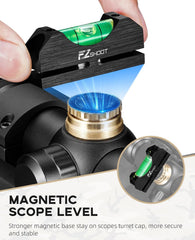 EZshoot magnetic turret level side view showing secure magnetic hold benefit