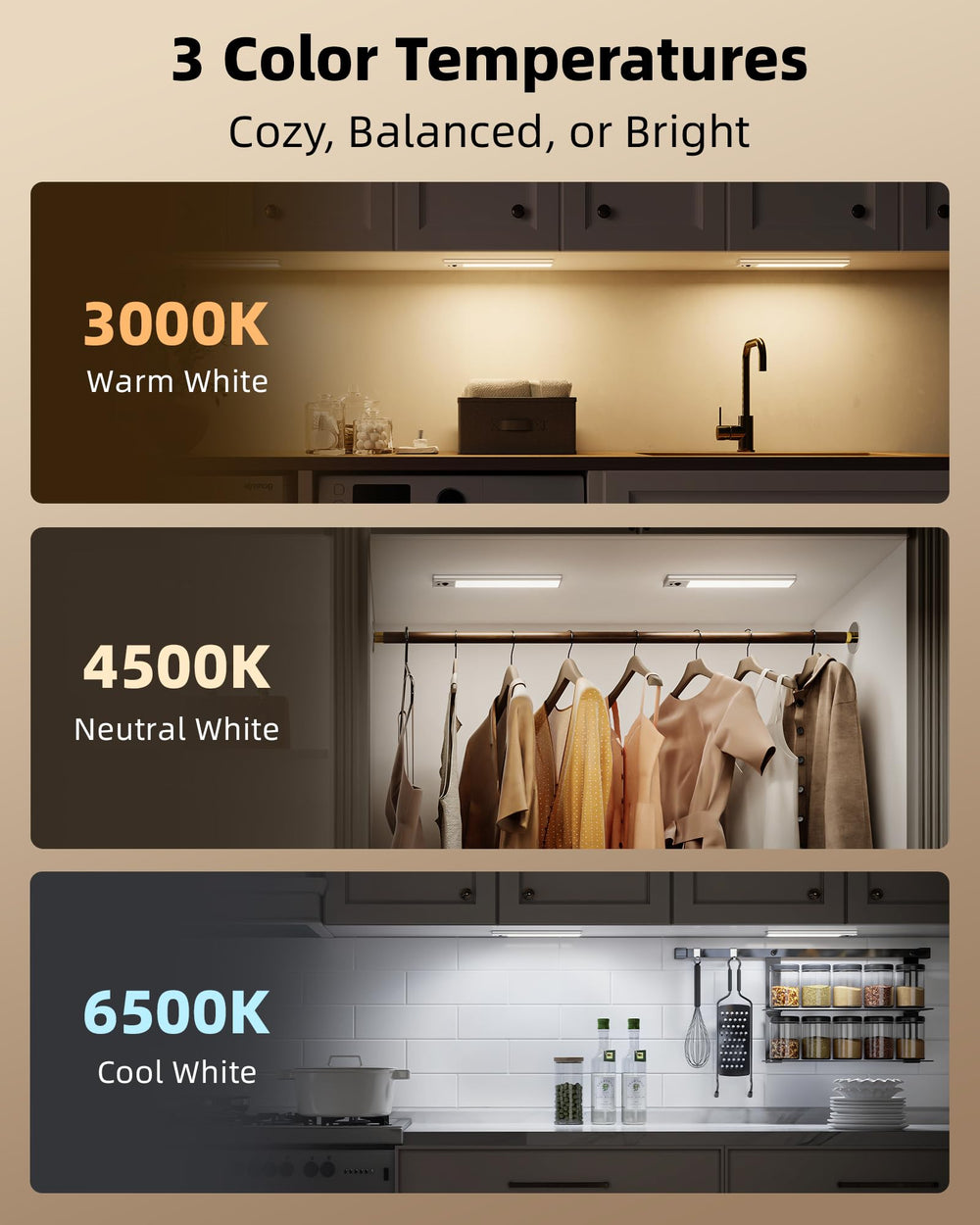 EZVALO lighting pantry and closet shelves improving organization visibility