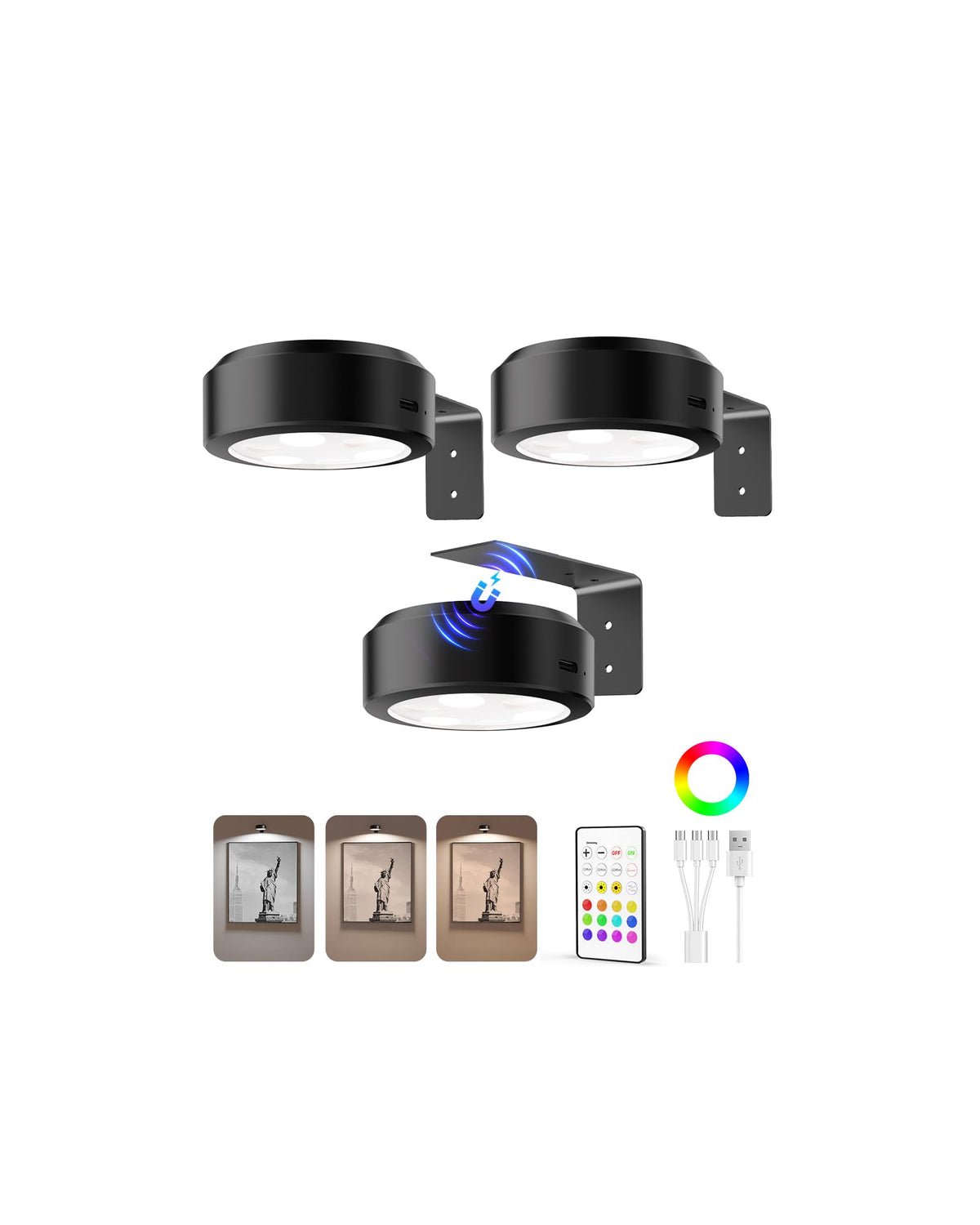 EZVALO front view of three-pack showing clean illumination and convenience