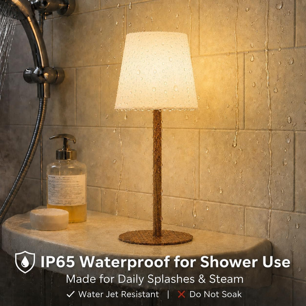 EZVALO in a relaxing bathroom scene creating ambient, cordless mood lighting