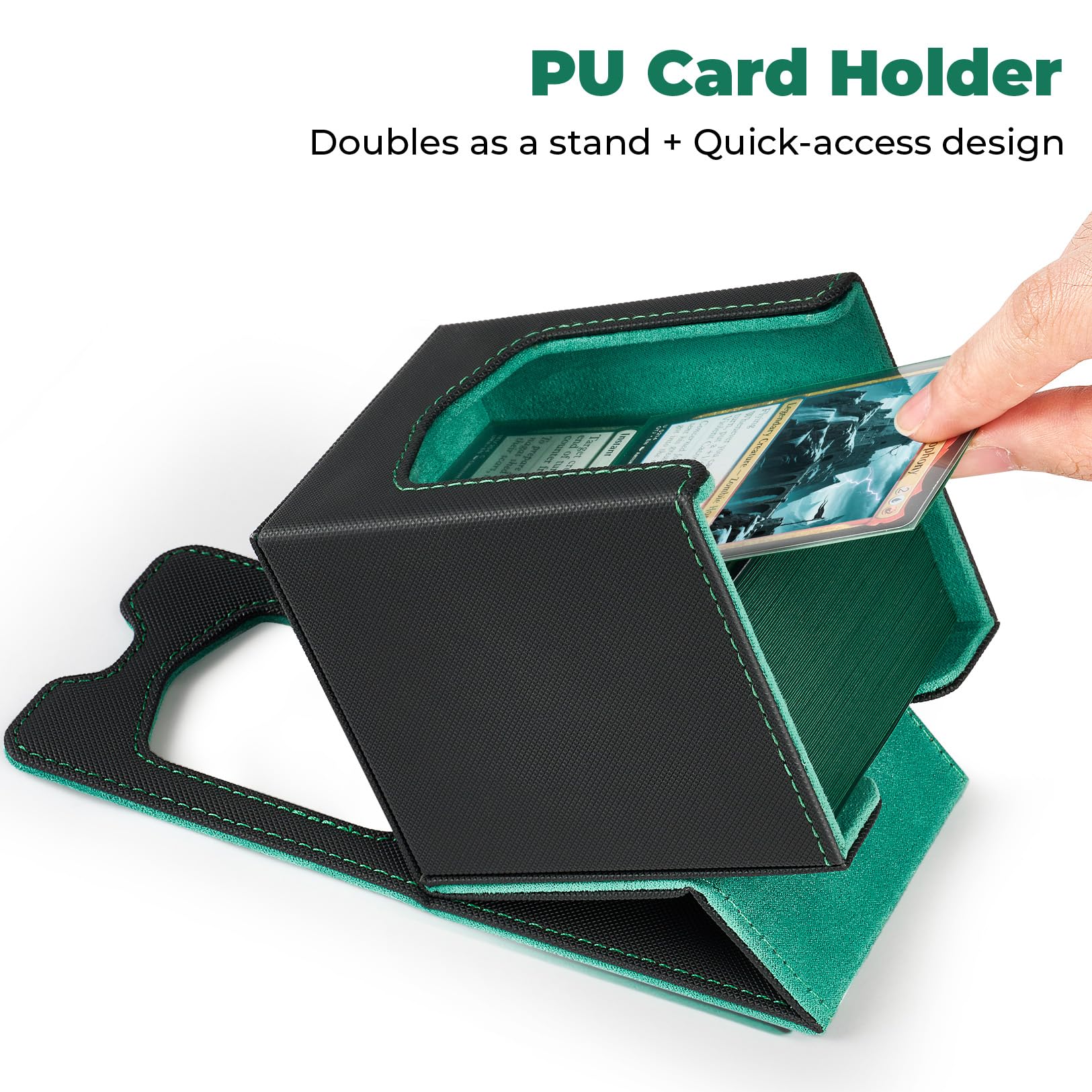 Fabmaker deck box magnetic closure detail securing cards during transport and play