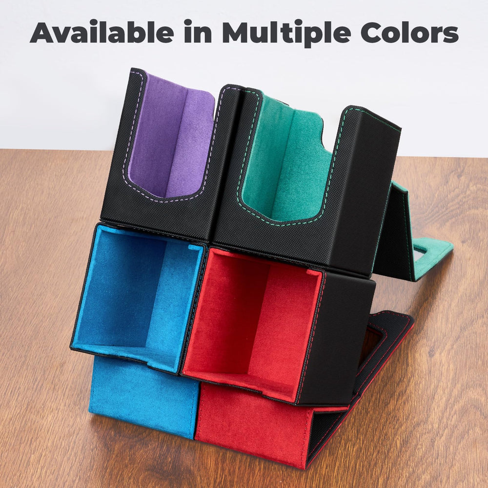 Fabmaker deck box held in hand illustrating compact size and easy portability