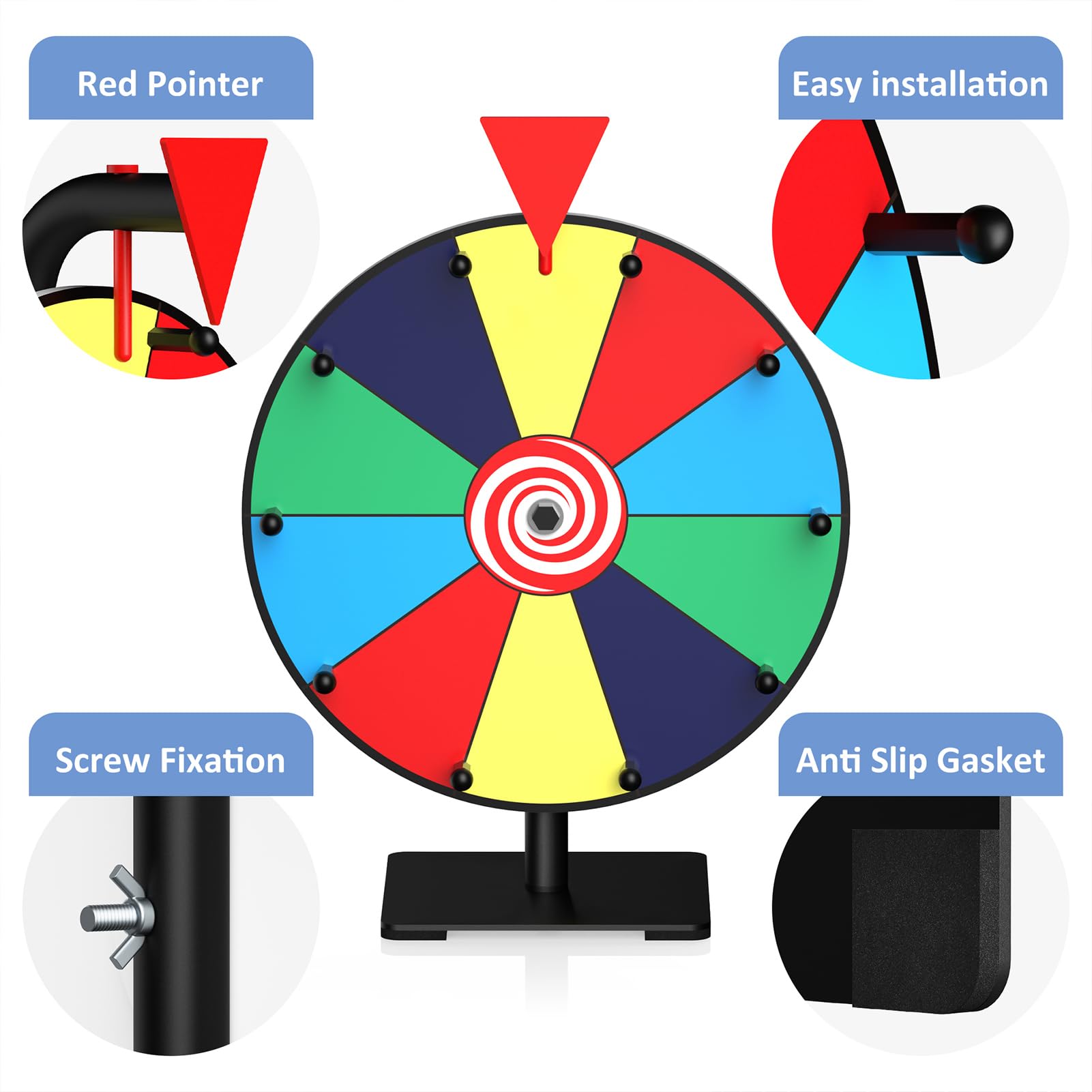 Facilife prize wheel in use at a trade show attracting visitors benefit: increases engagement