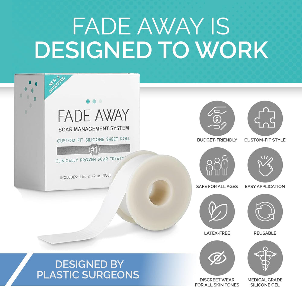 Fade Away hands trimming strip on liner to customize fit