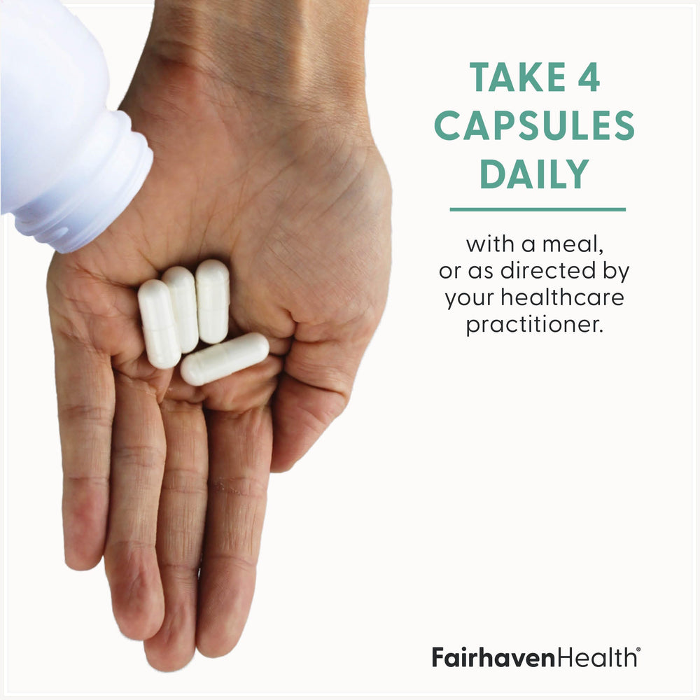 Fairhaven Health capsules spilled showing capsule texture and easy dosing