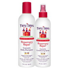 Fairy Tales front packaging showing shampoo and spray and gentle daily care benefit