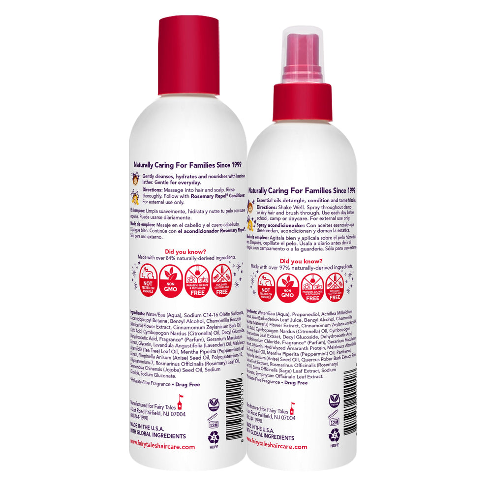 Fairy Tales shampoo pouring to show gentle texture and easy rinsing benefit