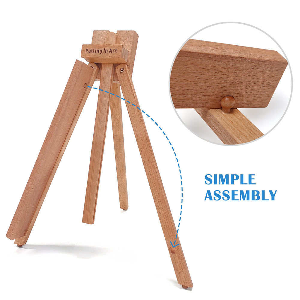 Falling in Art folded easel side view demonstrating compactness and easy storage