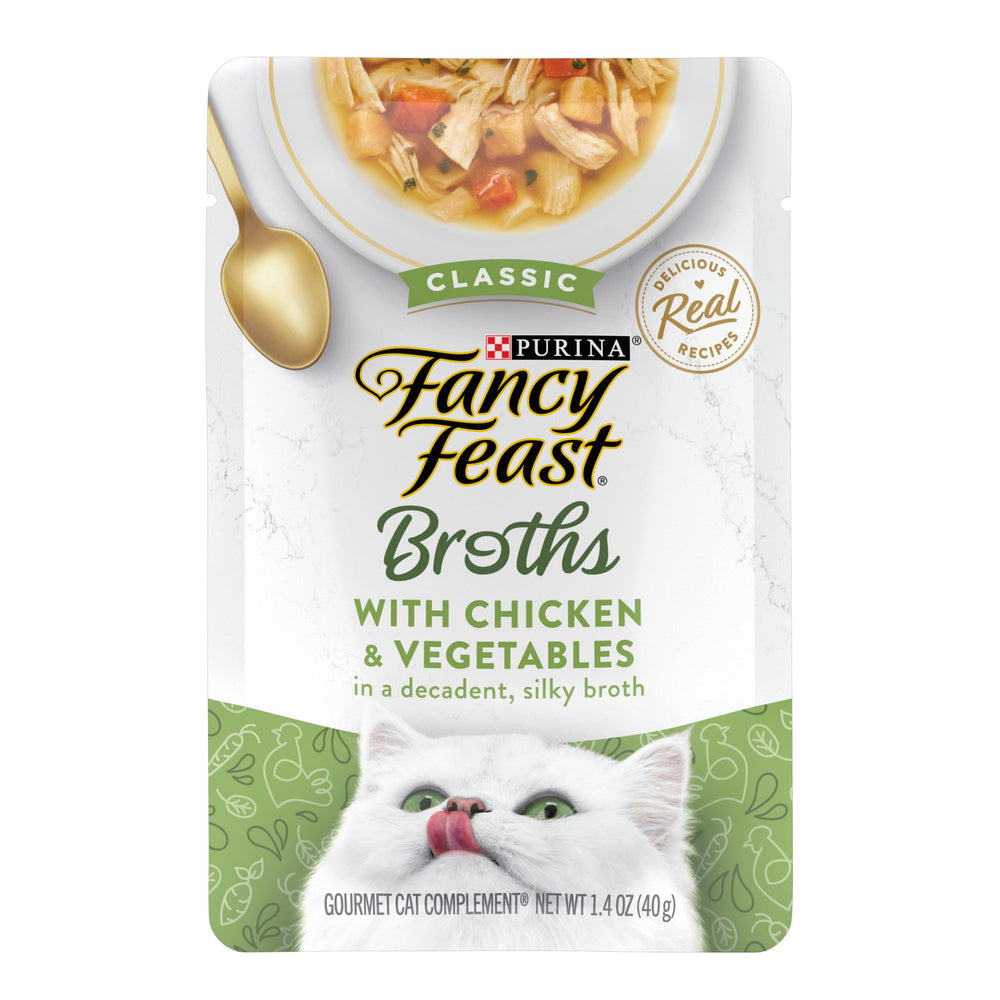 Fancy Feast pouch front packaging showing product branding and 16-pack benefit
