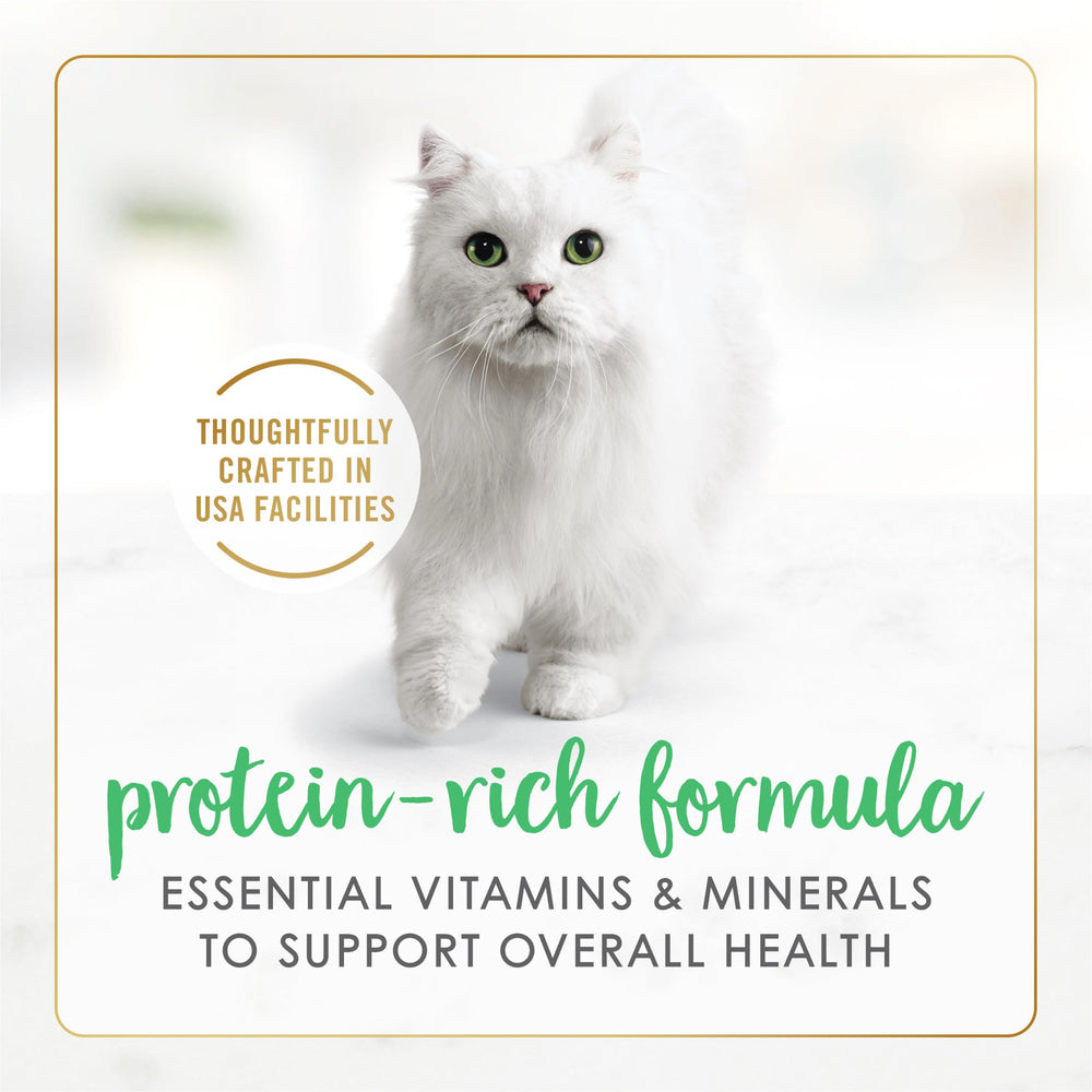 Fancy Feast can label and nutrition facts emphasizing balanced nutrition benefits