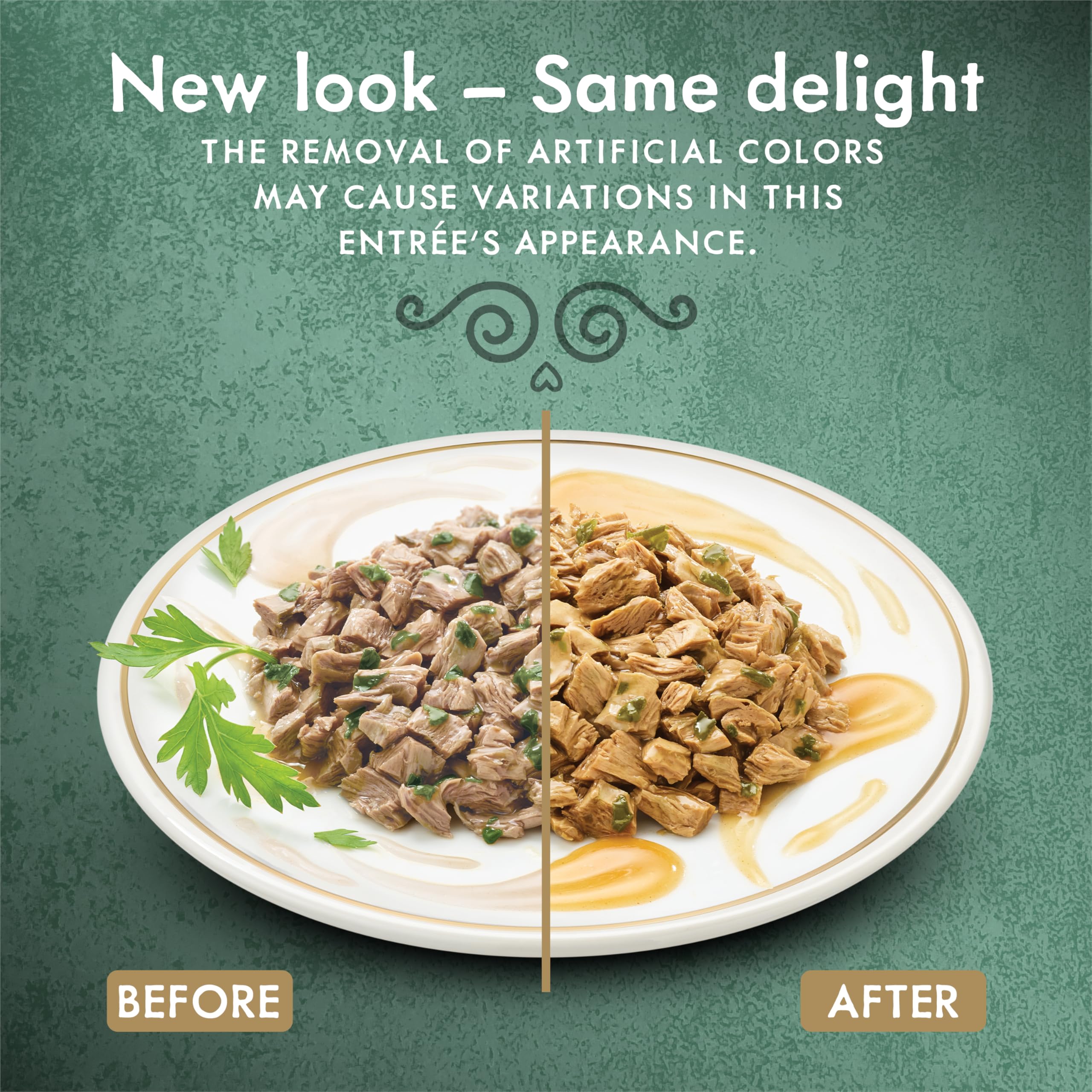 Fancy Feast opened can with chicken gravy illustrating appetizing moisture