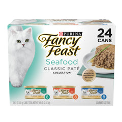 Fancy Feast front can stack showing packaging and convenient supply