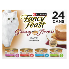 Fancy Feast front packaging showing variety pack and clear labeling for convenient selection