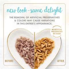 Fancy Feast open can with visible tuna chunks and gravy for enticing aroma
