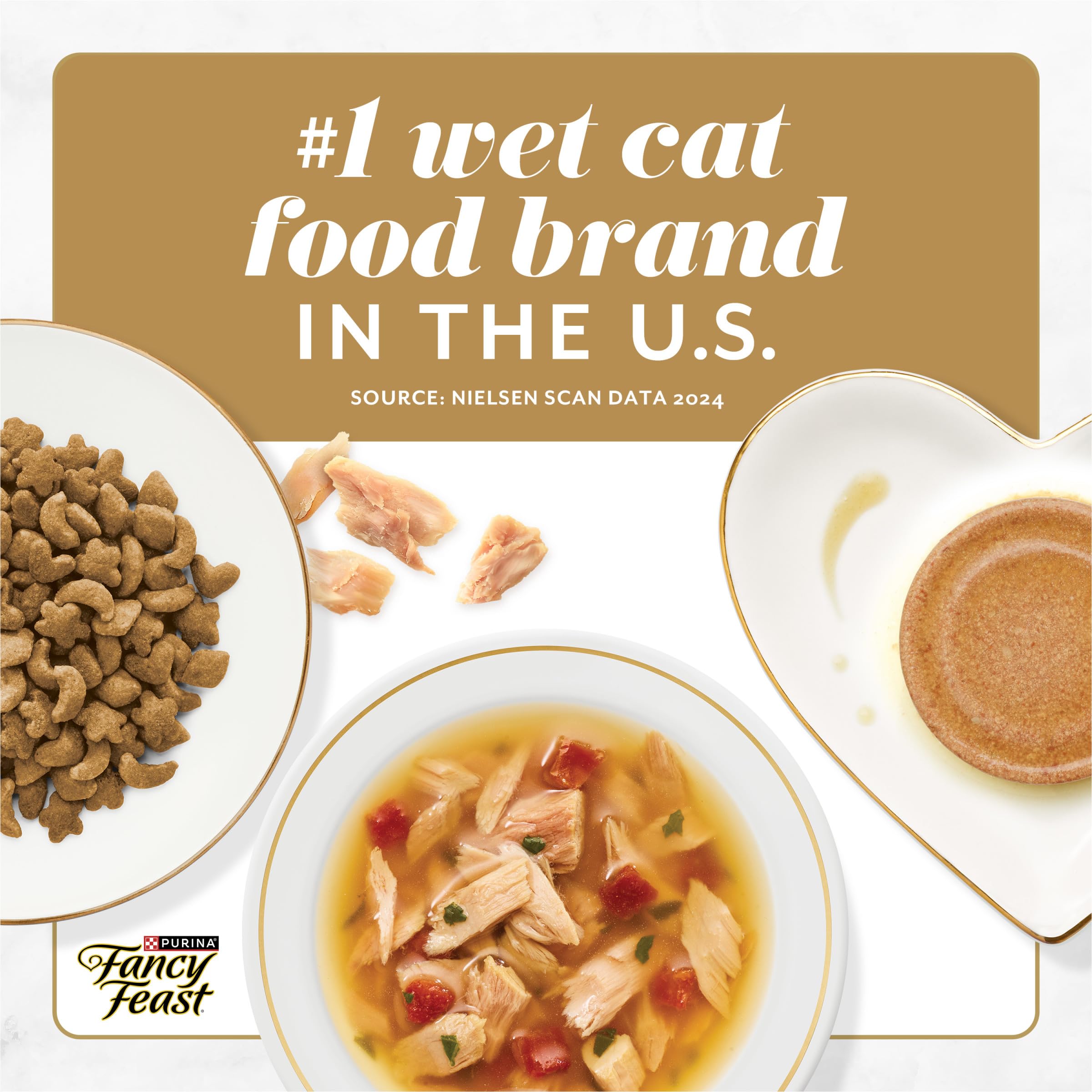 Fancy Feast product label and ingredients panel showing no artificial colors