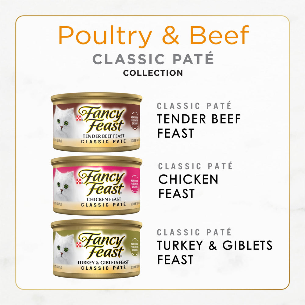 Fancy Feast single 3 oz can top view ready to open for quick serving