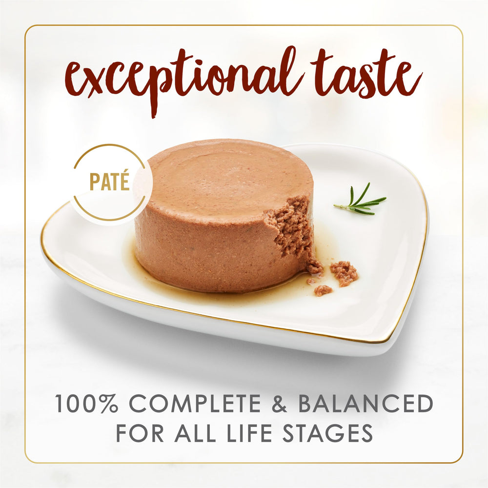 Fancy Feast can opened top view revealing pate texture, freshness visible benefit