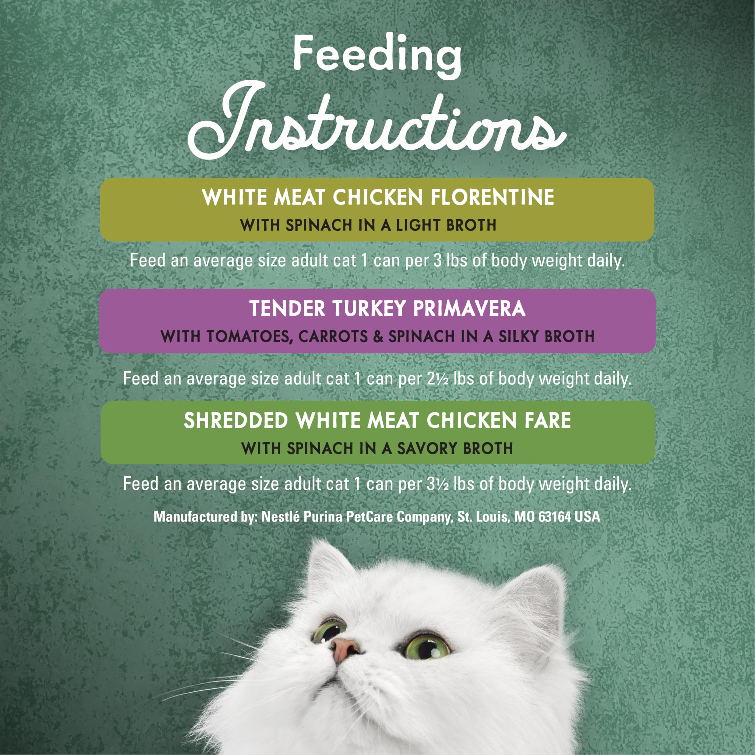 Fancy Feast assortment laid out showing three poultry recipes for variety