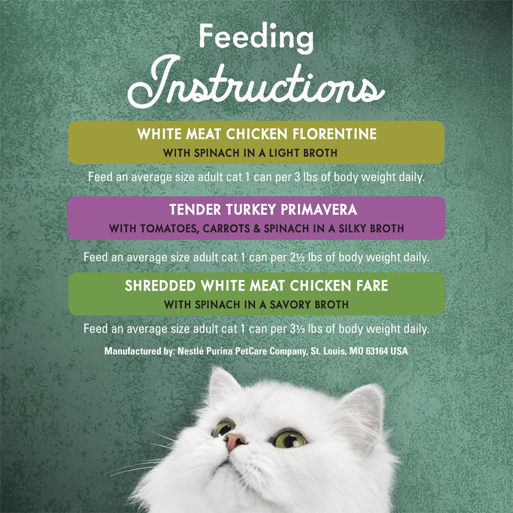 Fancy Feast assortment laid out showing three poultry recipes for variety