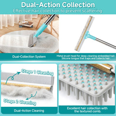 FancyMouse silicone brush detail collecting loose hair gently without scratching fabrics