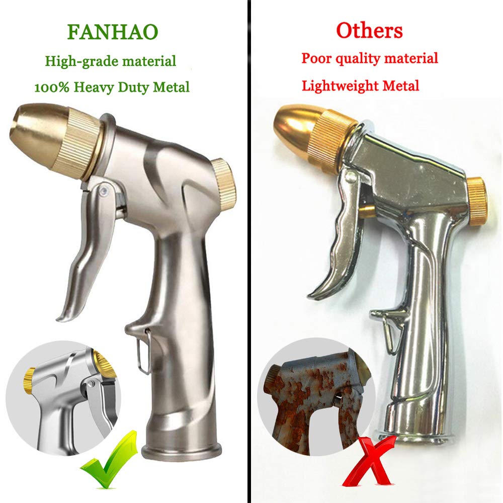 FANHAO nozzle head rotated to show four spray patterns versatility