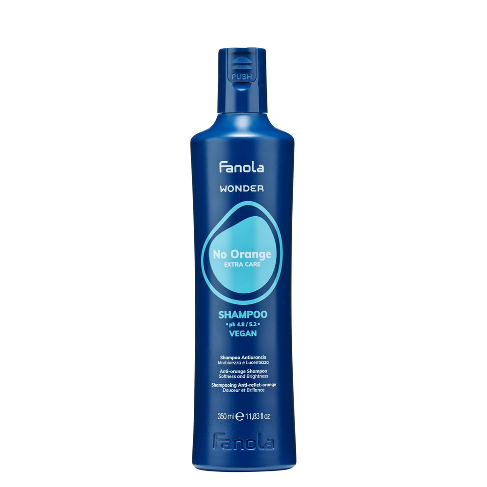 Fanola Wonder Blue front packaging showing bottle and label, professional styling benefit