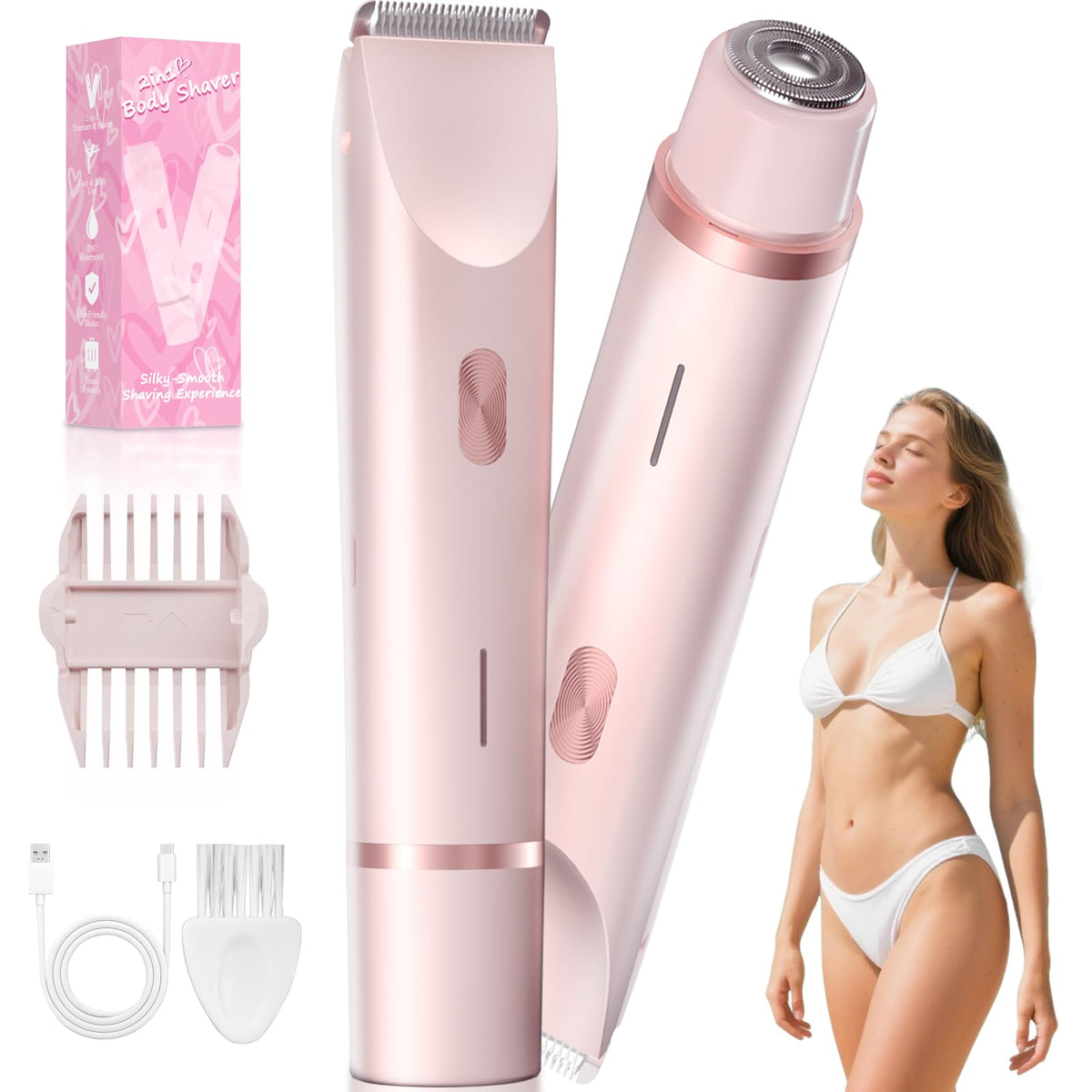 Fanovae trimmer front view showing controls and pink finish for easy handling