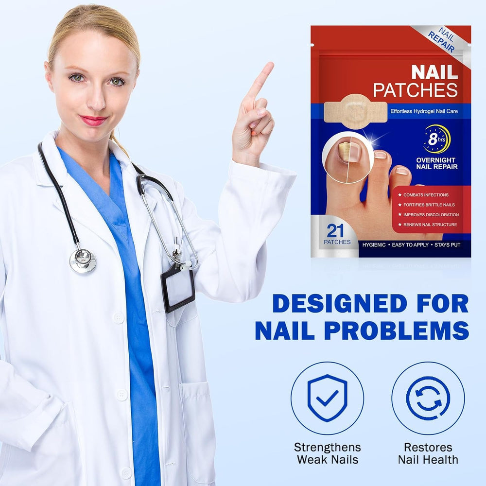 FANSHI patches on bedside table illustrating effortless overnight use