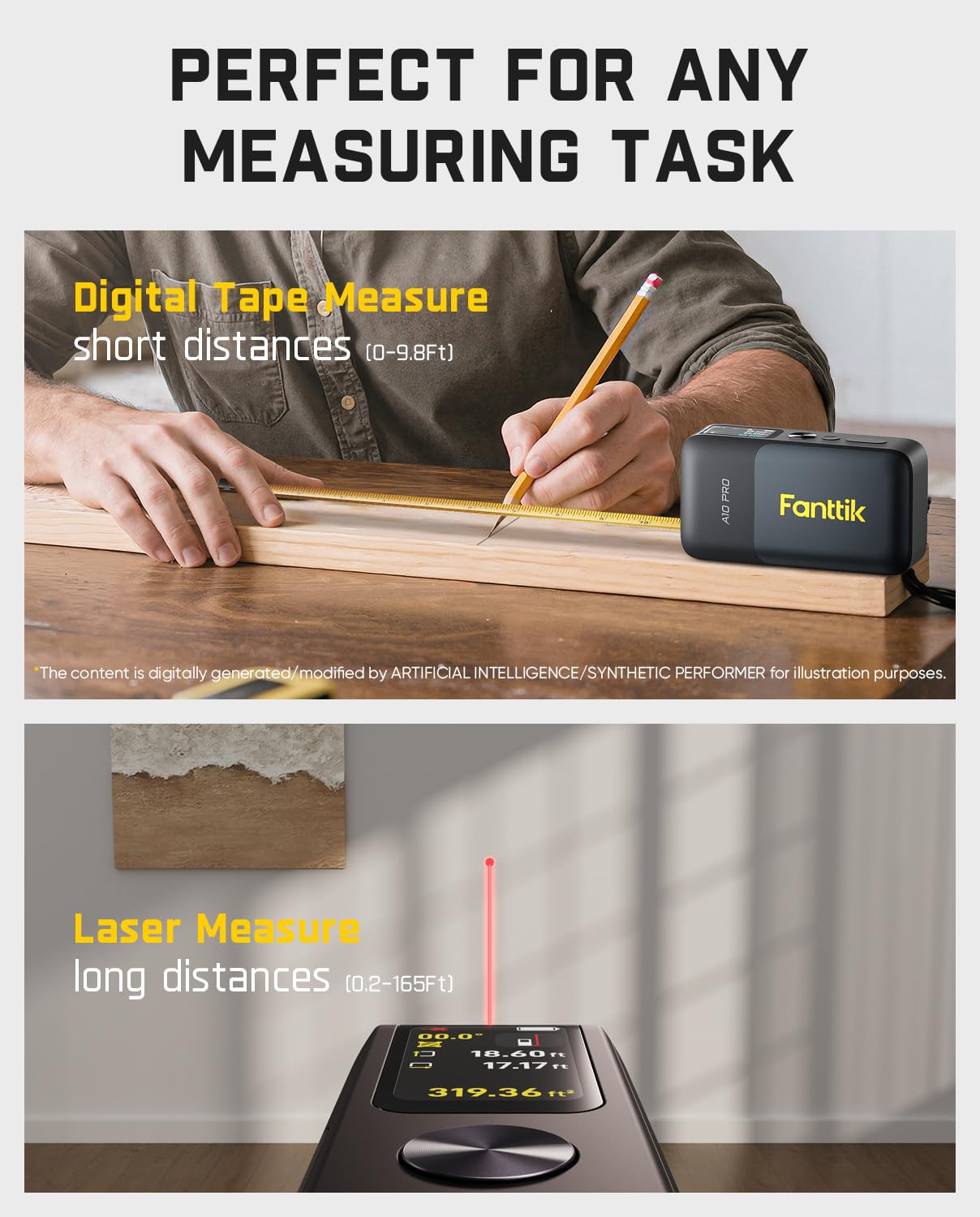 Fanttik A10 Pro held in hand to show scale for portable jobsite use