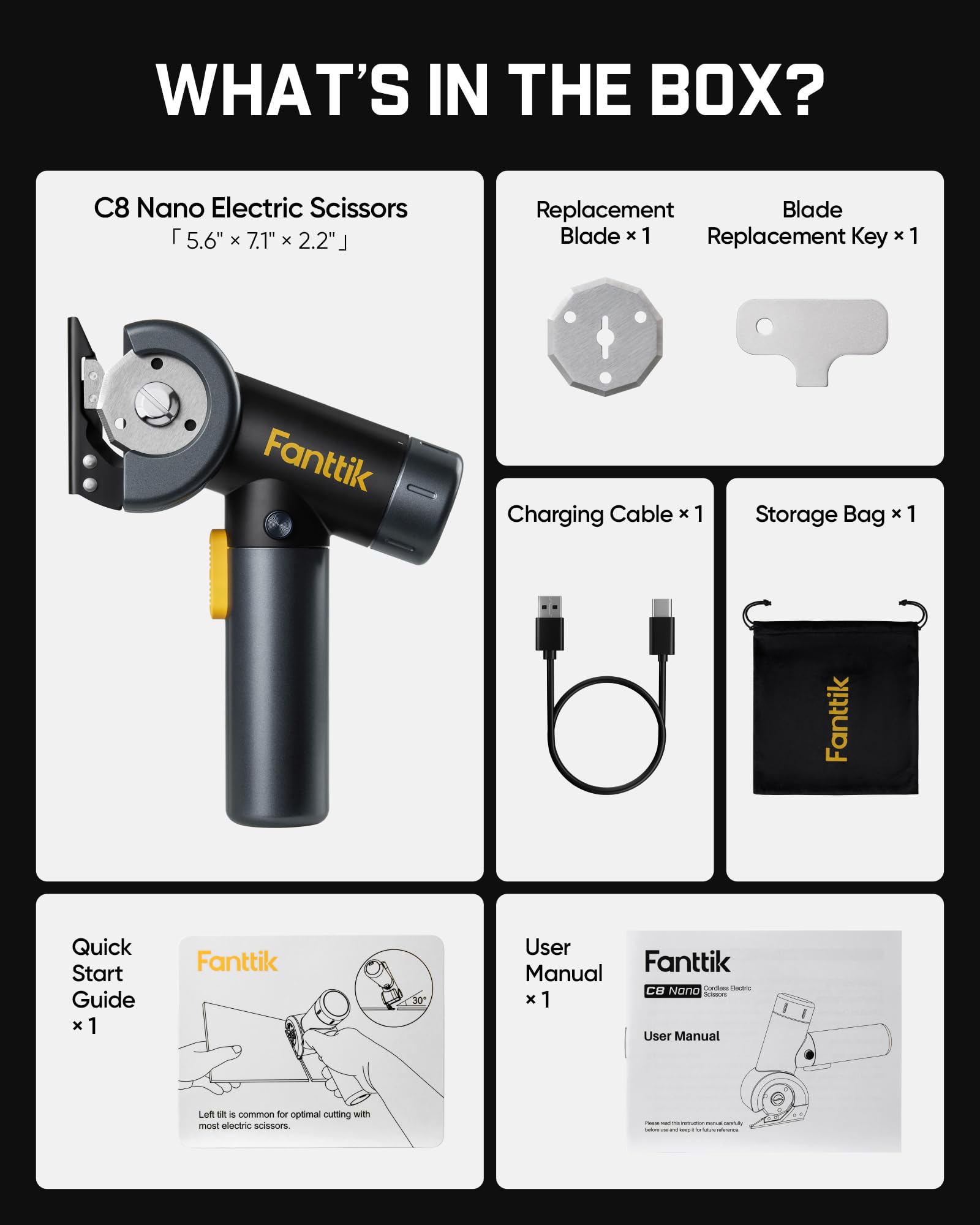 Fanttik C8 Nano cutting samples of cardboard, leather and fabric to show material versatility