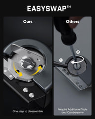 Fanttik C8 Nano EasySwap spindle lock mechanism and included metal accessory for safe changes