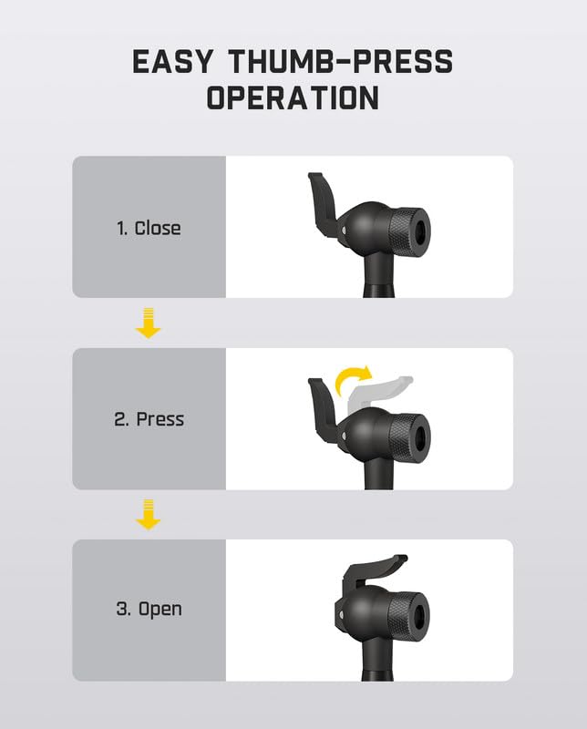 Fanttik attached to a car tire valve showing easy access and reduced bending benefit
