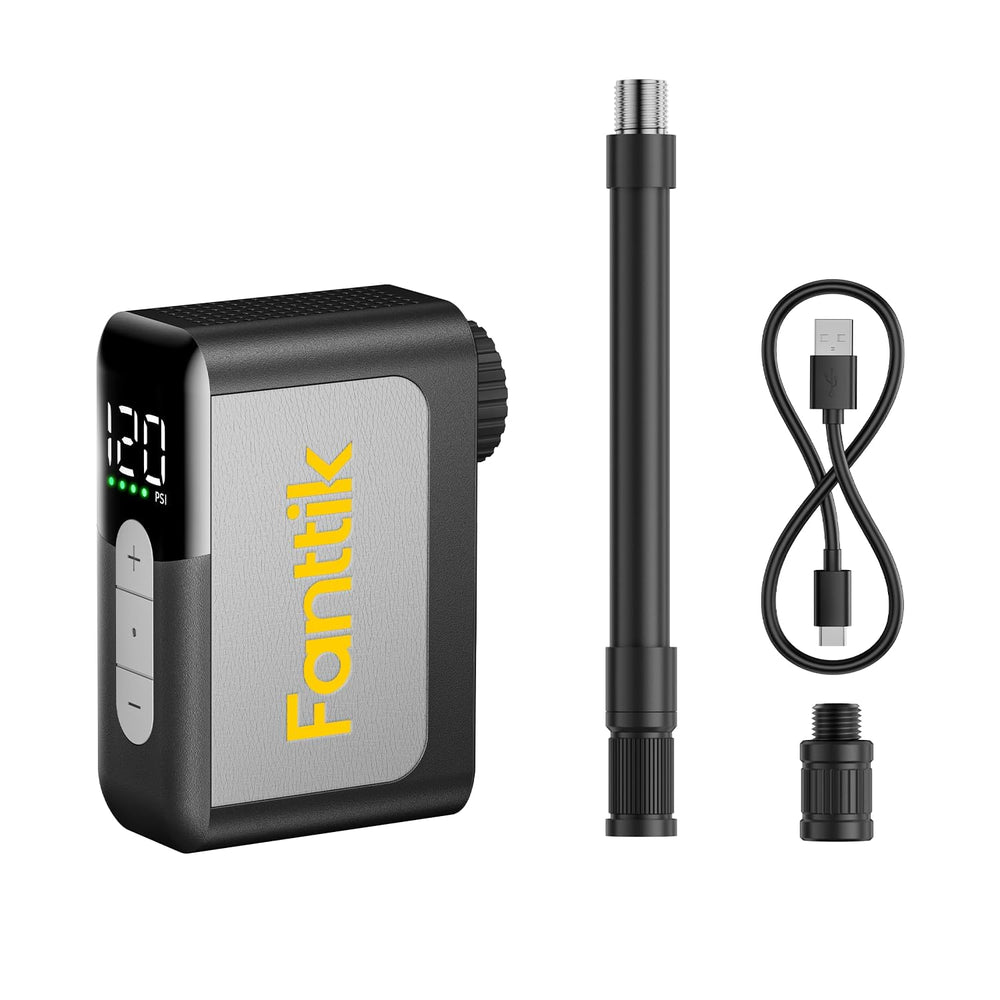 Fanttik X10 Ace front view showing compact pump and ergonomic shape for easy carry