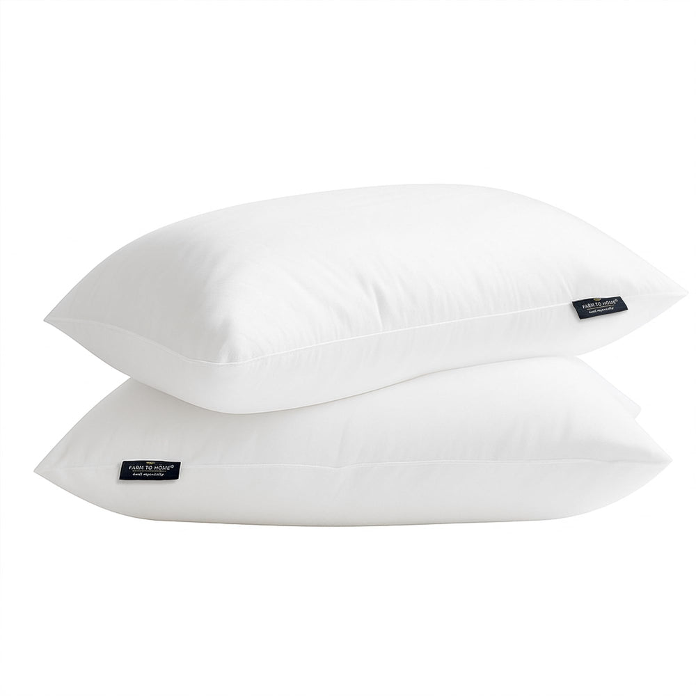 Farm To Home front packaging showing queen and king pillow set benefits