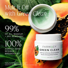 Farmacy Green Clean open balm texture demonstrating smooth, meltable formula benefit